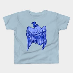 Vivid Blue Vulture Kids T-Shirt